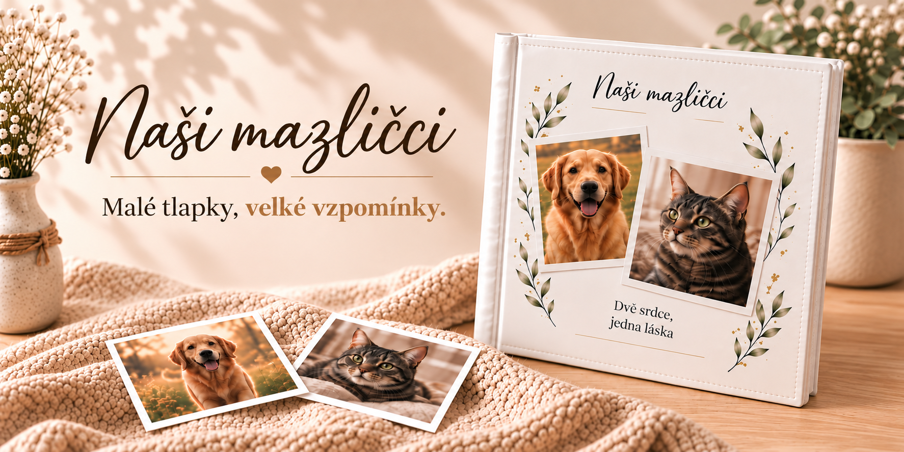 Personalizované fotoalbum Naši mazlíčci pro fotografie psa, kočky nebo králíka