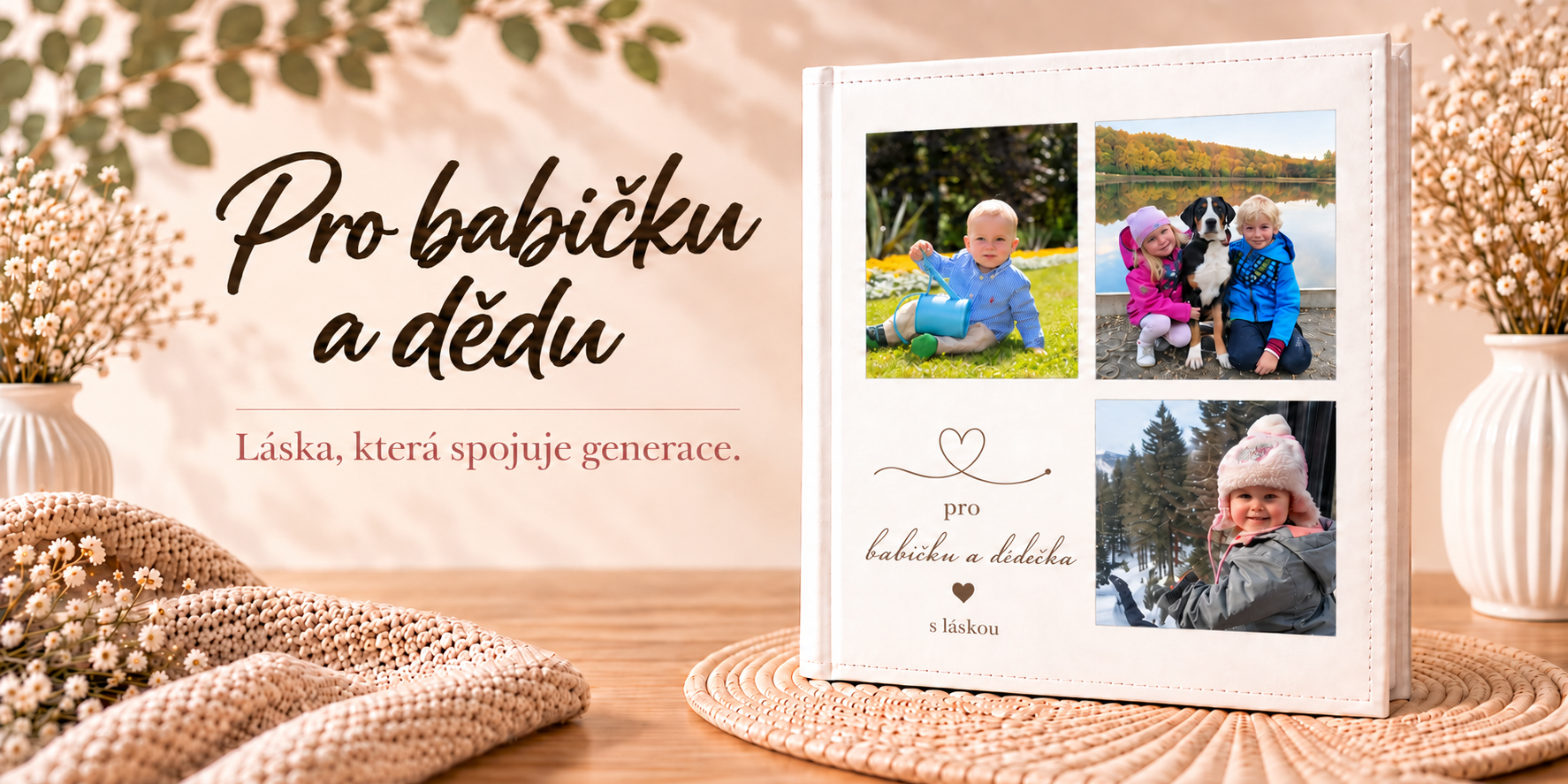 Album s vlastní fotkou,dárek pro babičku a dědu.